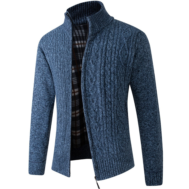 Image of Men's Full Zip Stand Collar Cardigan