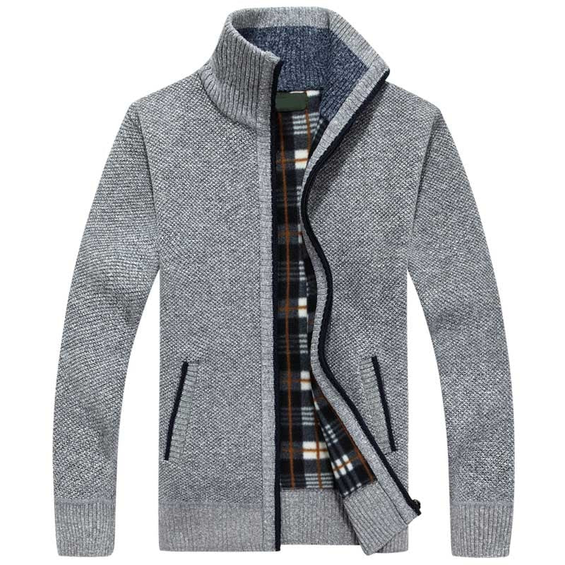 Image of Men's Full Zip Stand Collar Cardigan