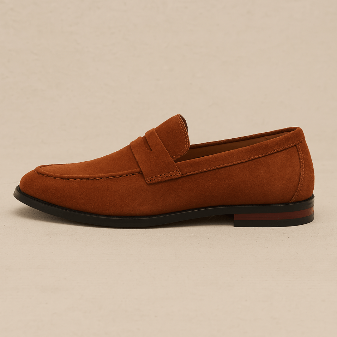 Men's Suede Penny Loafers | Classic Smart Casual Slip-On Shoes for Everyday Wear and Formal Occasions | Versatile Men's Footwear