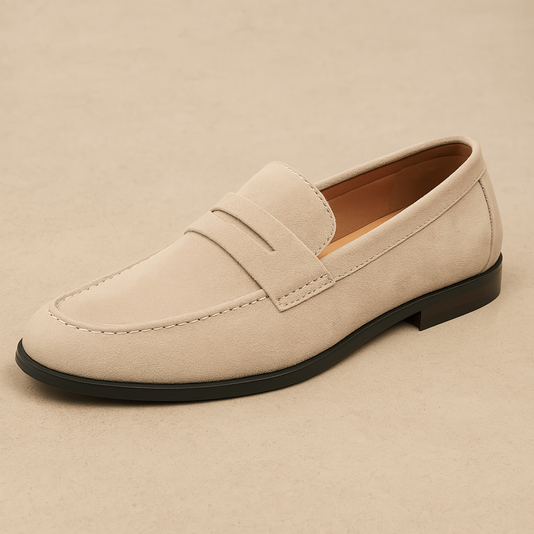 Men's Suede Penny Loafers | Classic Smart Casual Slip-On Shoes for Everyday Wear and Formal Occasions | Versatile Men's Footwear