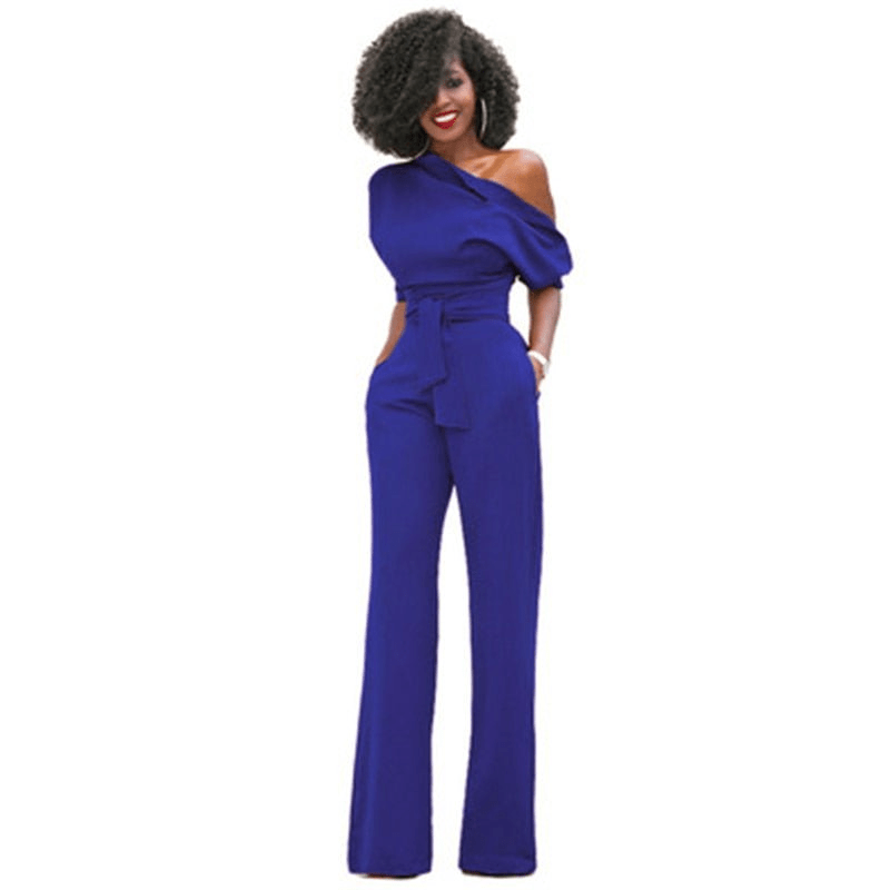 Women's Off-Shoulder Jumpsuit | Adjustable Waistband