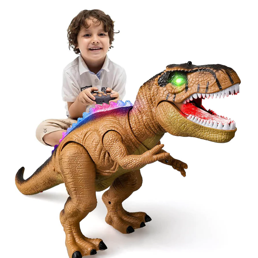 Dinosaurio de juguete teledirigido que camina y ruge