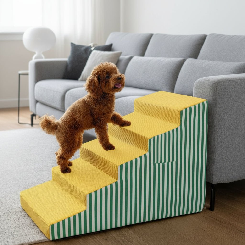 Image of Pet's Striped 3-Step Stairs