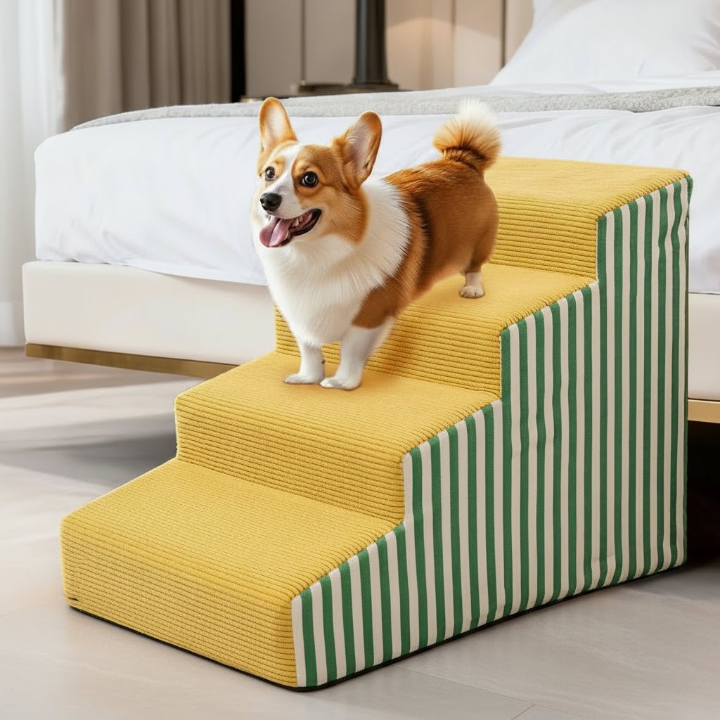 Image of Pet's Striped 3-Step Stairs