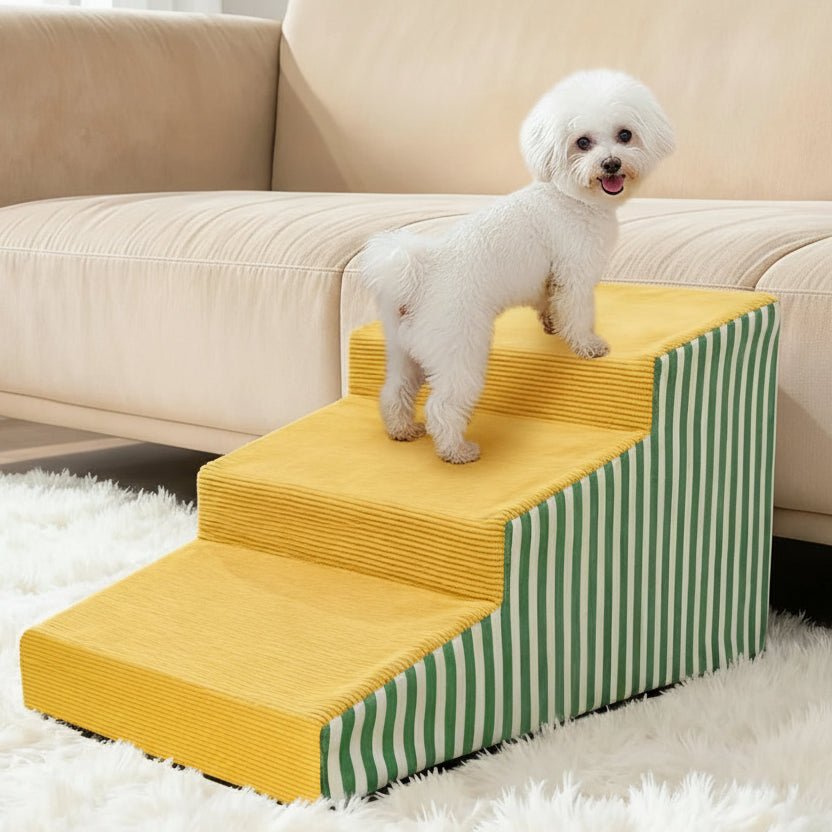 Image of Pet's Striped 3-Step Stairs