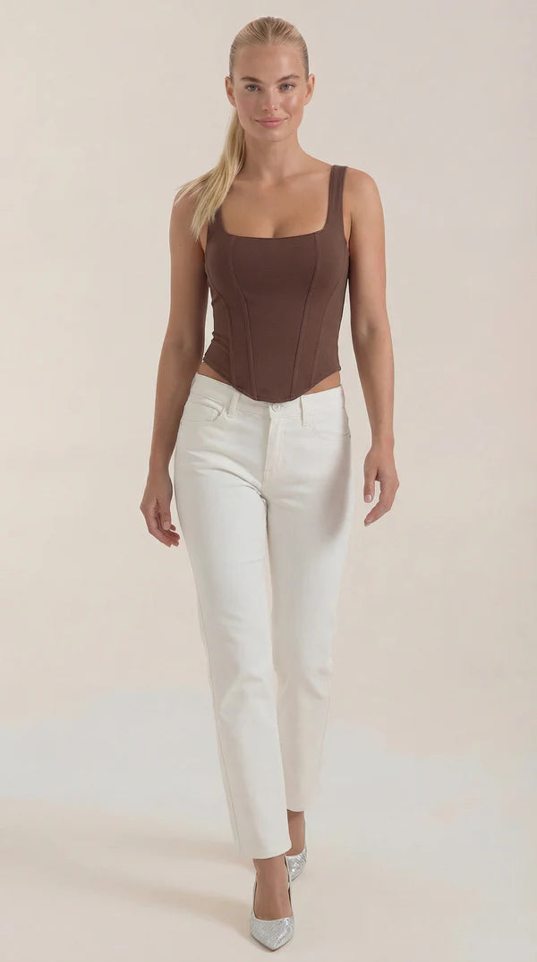 Top tipo corsé ajustado para mujer