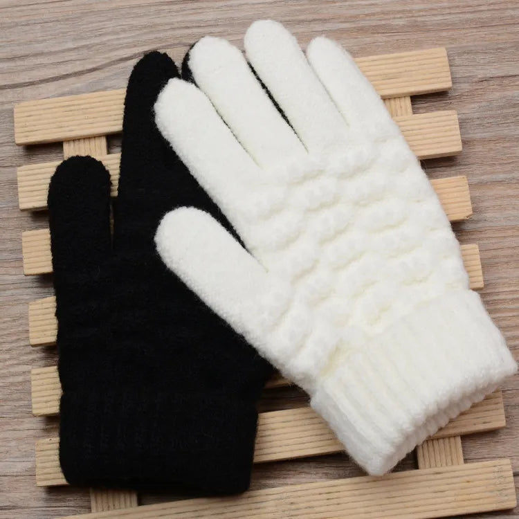 Fashion-Forward Stretch Knit Gloves for Women