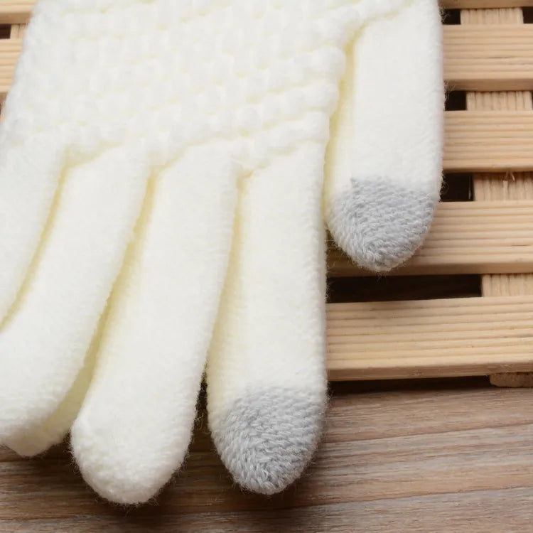 Fashion-Forward Stretch Knit Gloves for Women