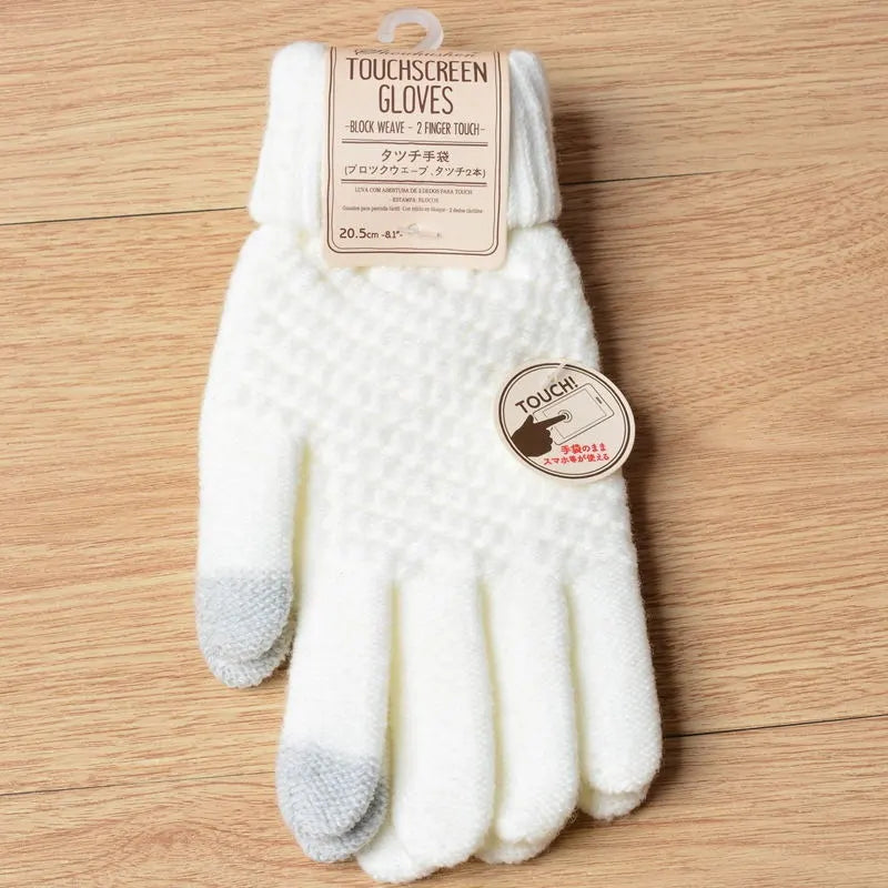 Fashion-Forward Stretch Knit Gloves for Women
