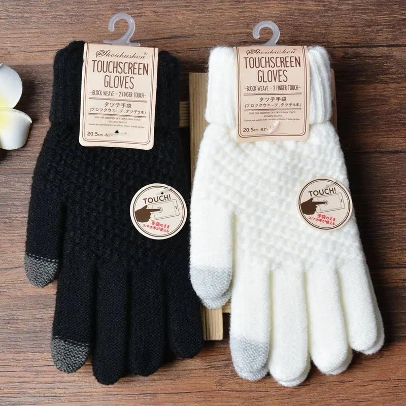Fashion-Forward Stretch Knit Gloves for Women