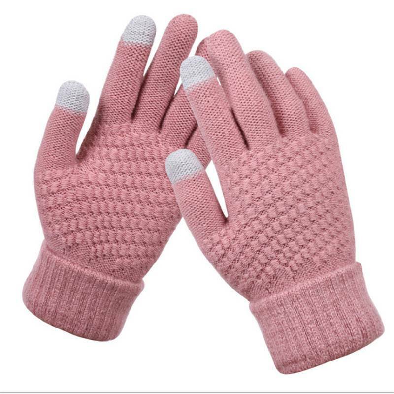 Fashion-Forward Stretch Knit Gloves for Women