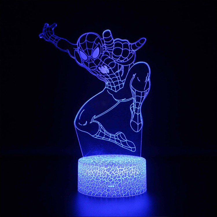 Lampa LED 3D Spider-Man | Lampka nocna z motywem superbohatera do sypialni dziecięcej i biurka do gier | Ozdobna lampka z postaciami z uniwersum Marvela