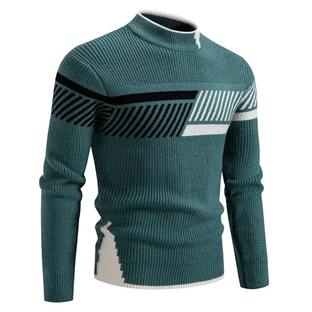 Męski sweter z nowoczesnym geometrycznym wzorem