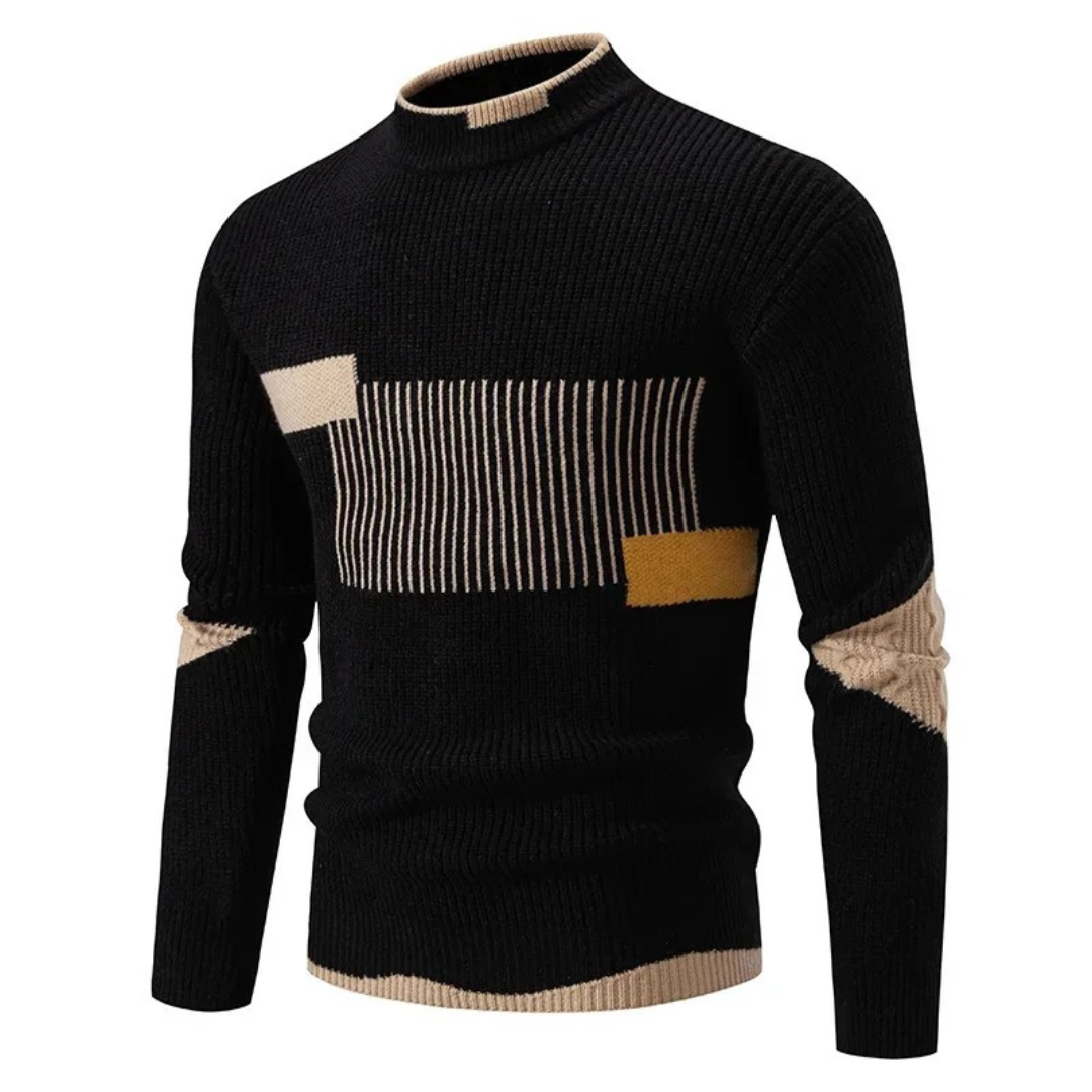 Męski sweter z nowoczesnym geometrycznym wzorem