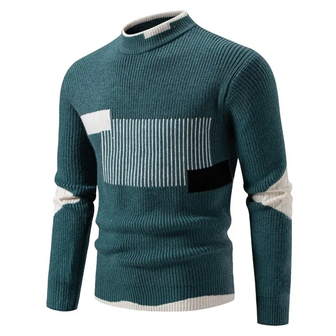 Męski sweter z nowoczesnym geometrycznym wzorem