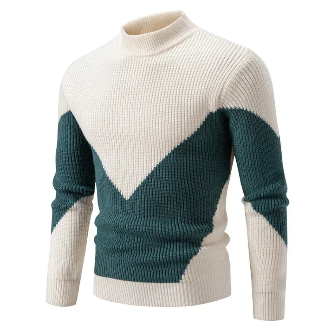Męski sweter z nowoczesnym geometrycznym wzorem