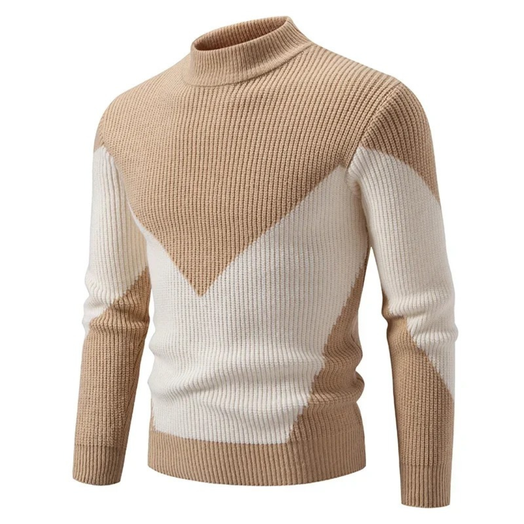 Męski sweter z nowoczesnym geometrycznym wzorem