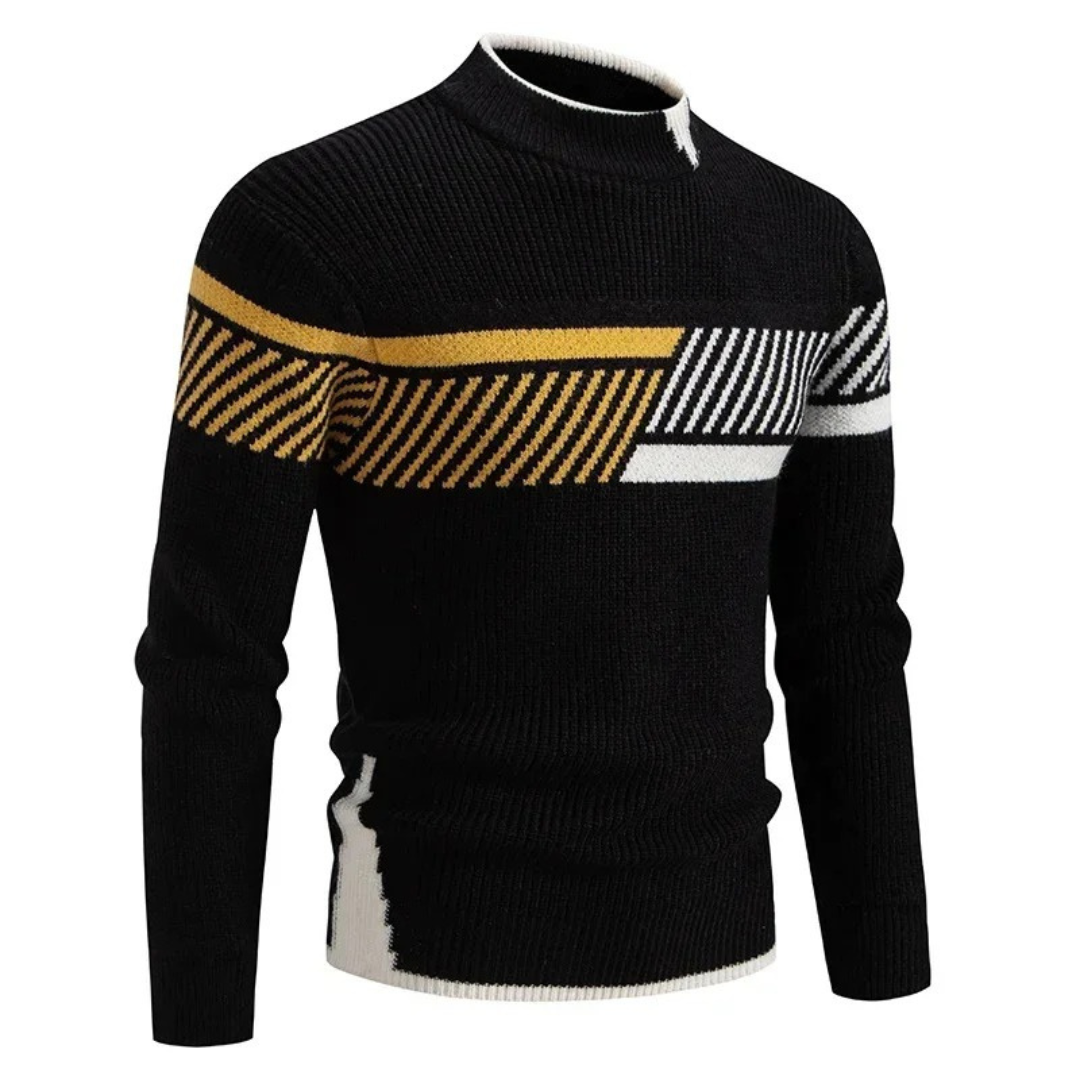 Męski sweter z nowoczesnym geometrycznym wzorem