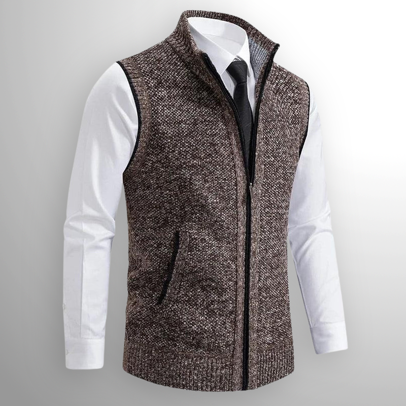 Jersey con cremallera y cuello alto para hombre