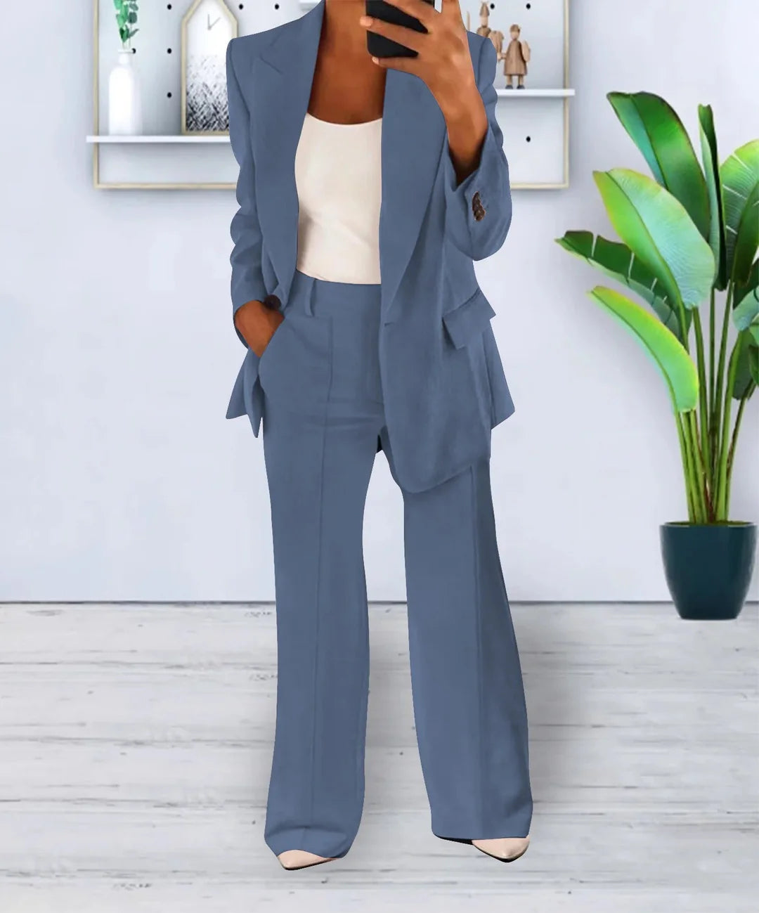 Women’s Two-Piece Blazer and Trouser Set