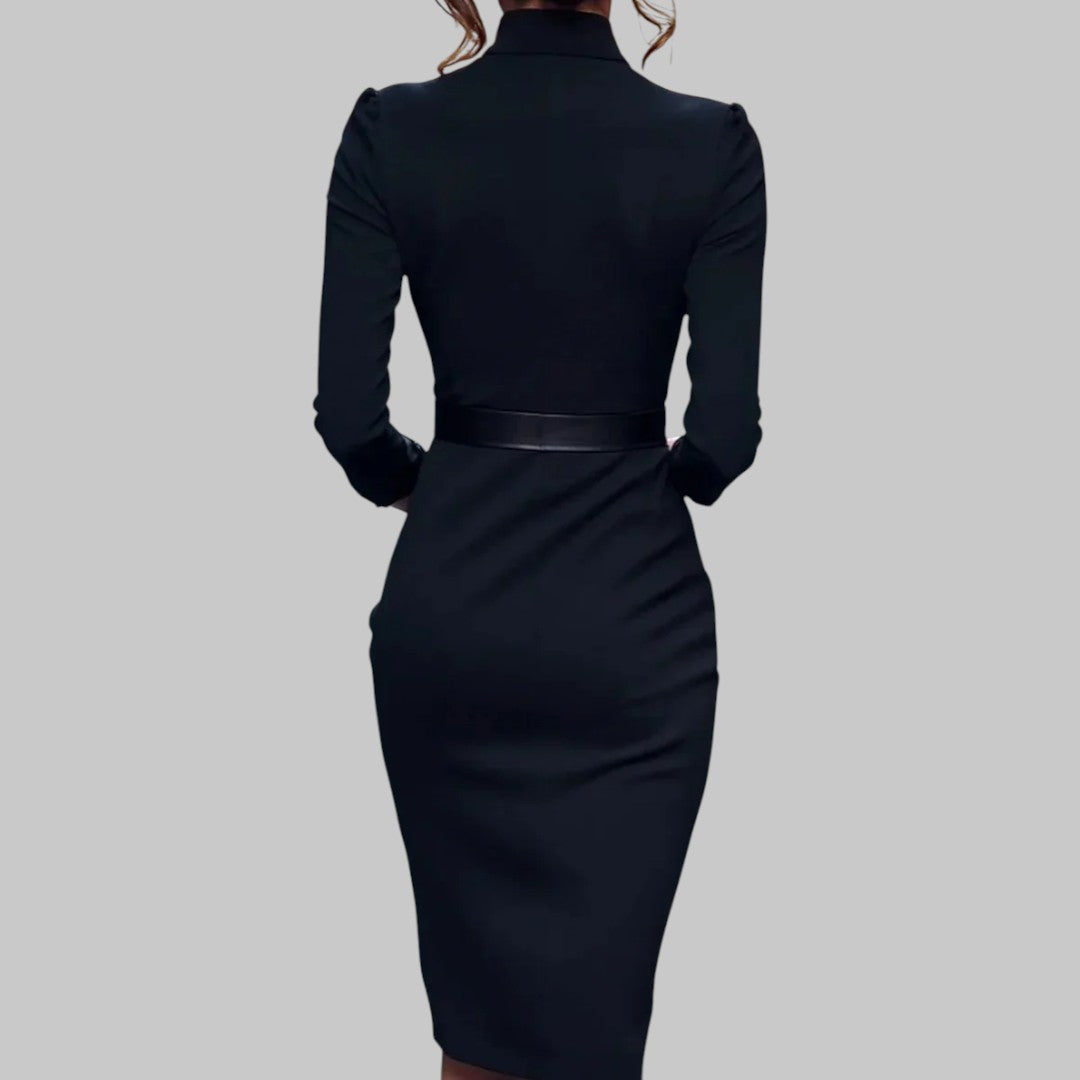 Image of Women's Belted Bodycon Midi Dress