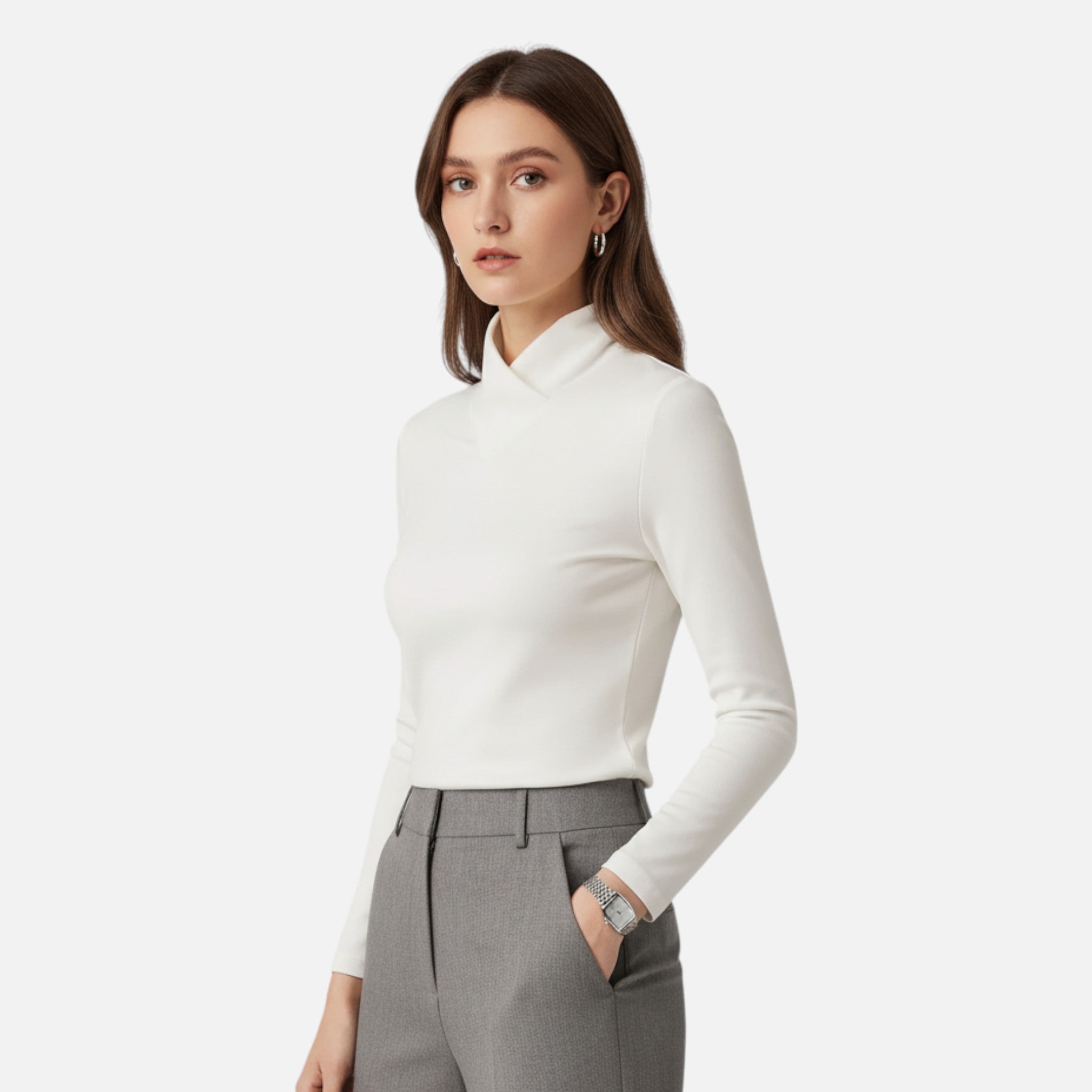 Image of Women's Fitted Mock Neck Top