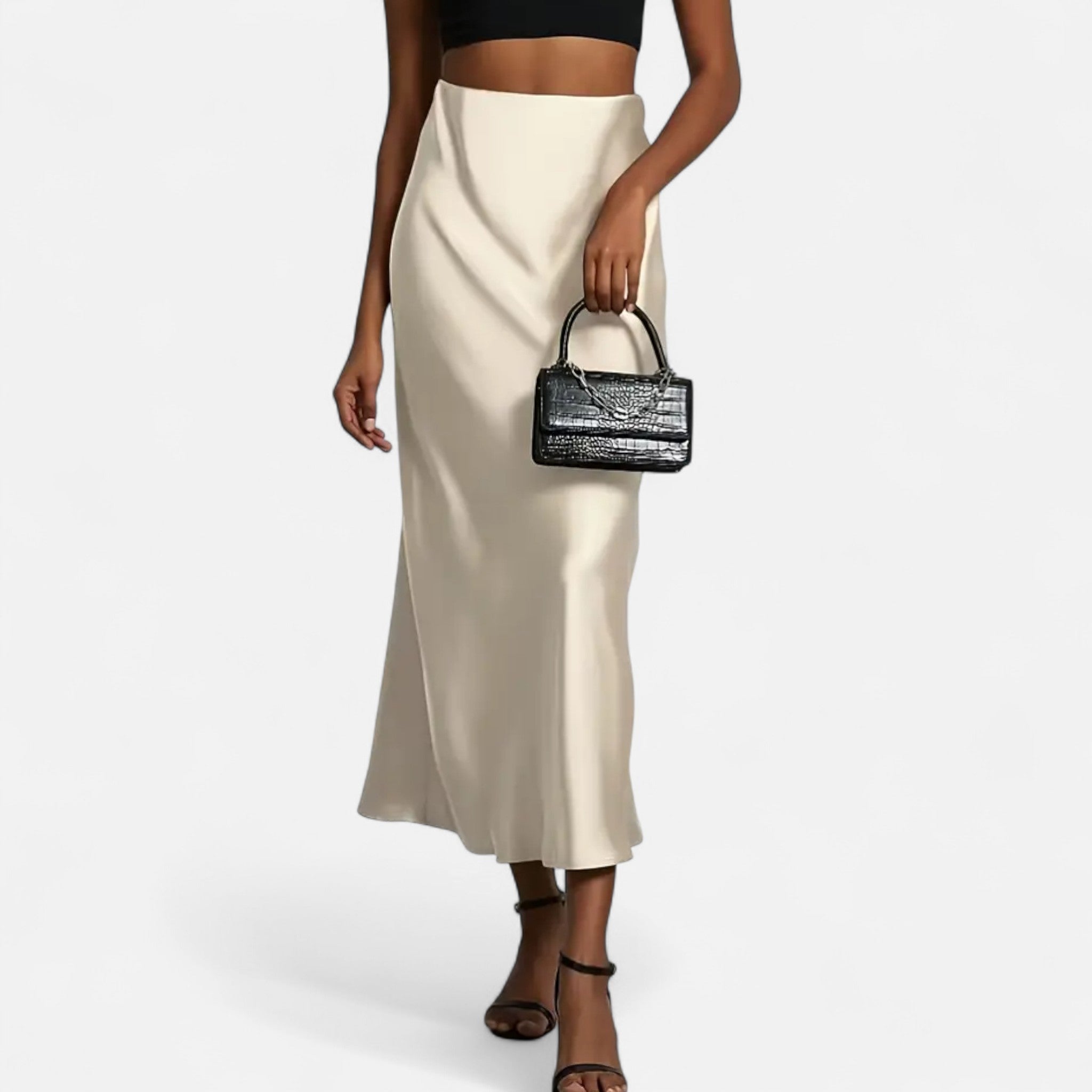 Image of Women's High-Waisted A-Line Midi Skirt