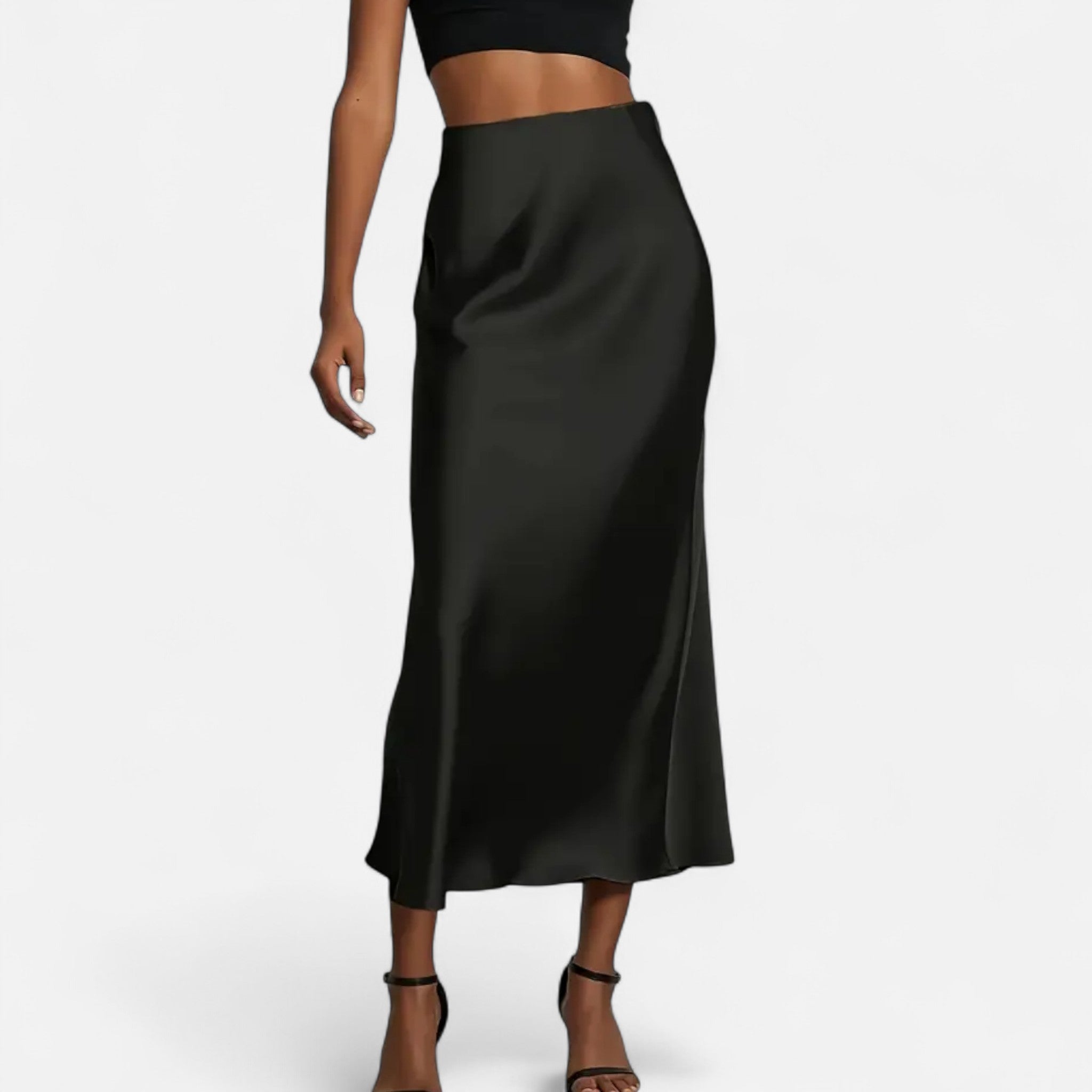 Image of Women's High-Waisted A-Line Midi Skirt