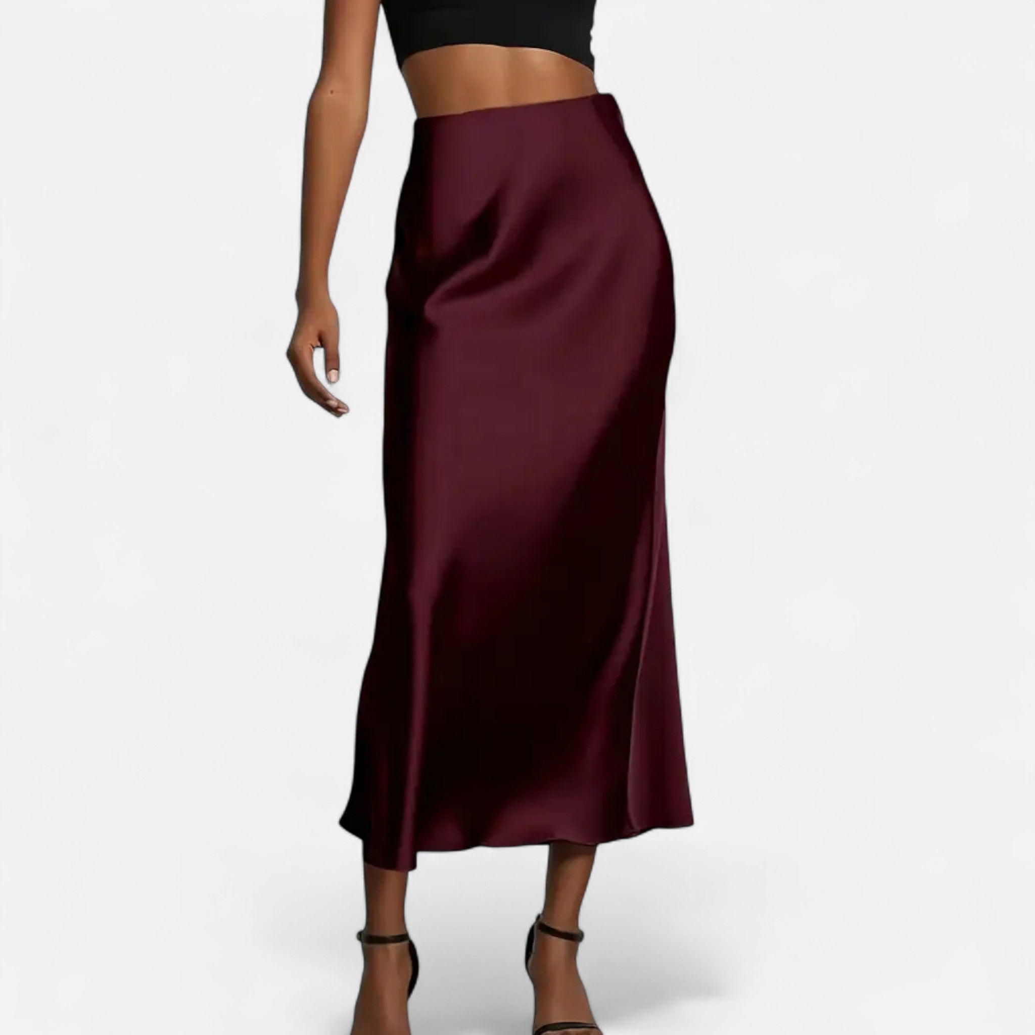 Image of Women's High-Waisted A-Line Midi Skirt