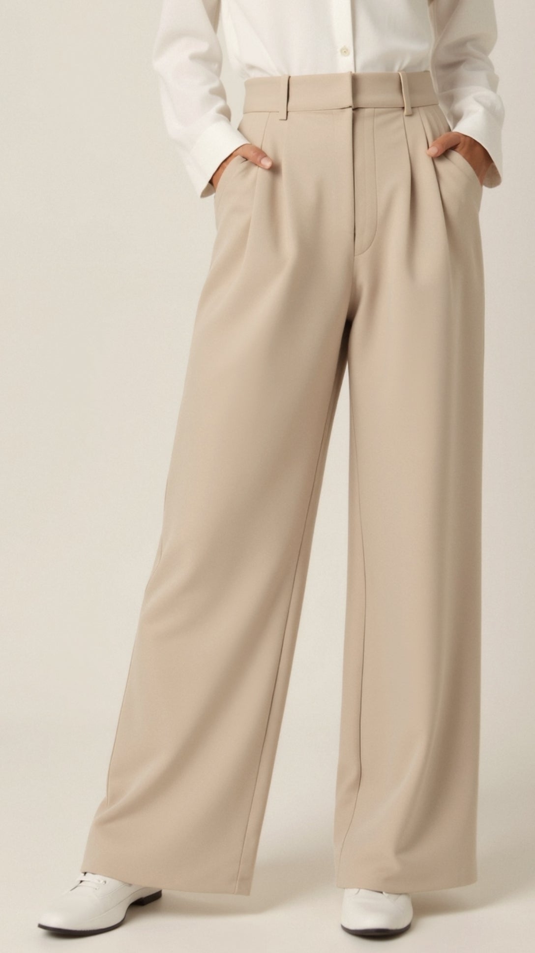Image of Women's High-Waisted Pleated Wide Leg Pants