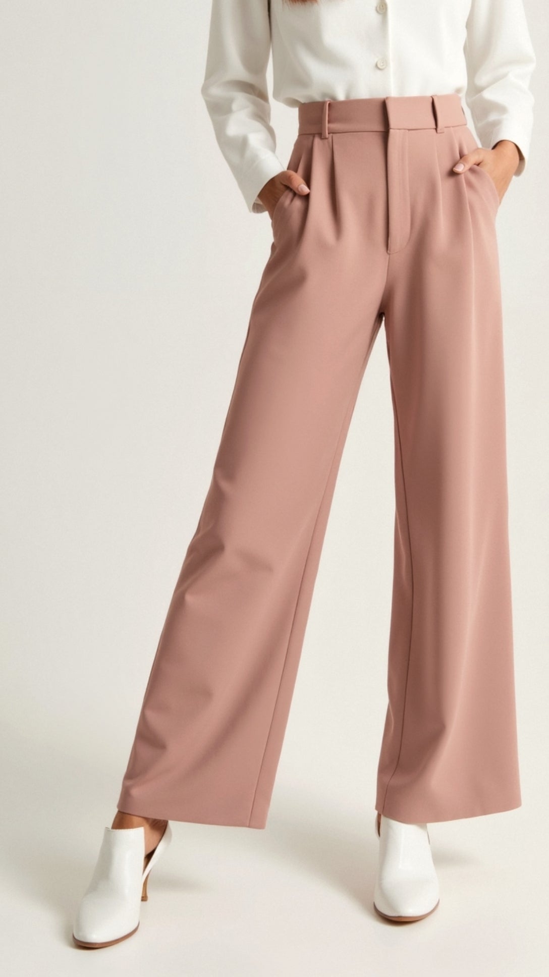 Image of Women's High-Waisted Pleated Wide Leg Pants