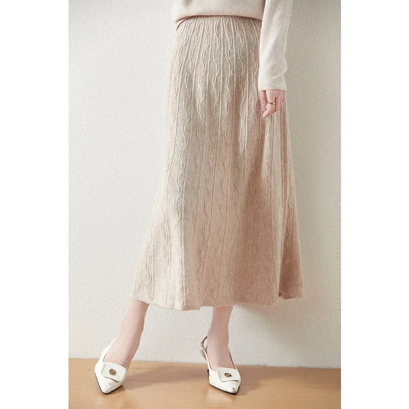 Image of Women's Knit A-Line Midi Skirt