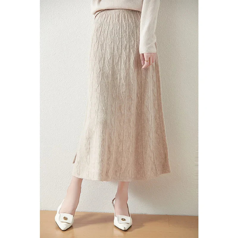 Image of Women's Knit A-Line Midi Skirt