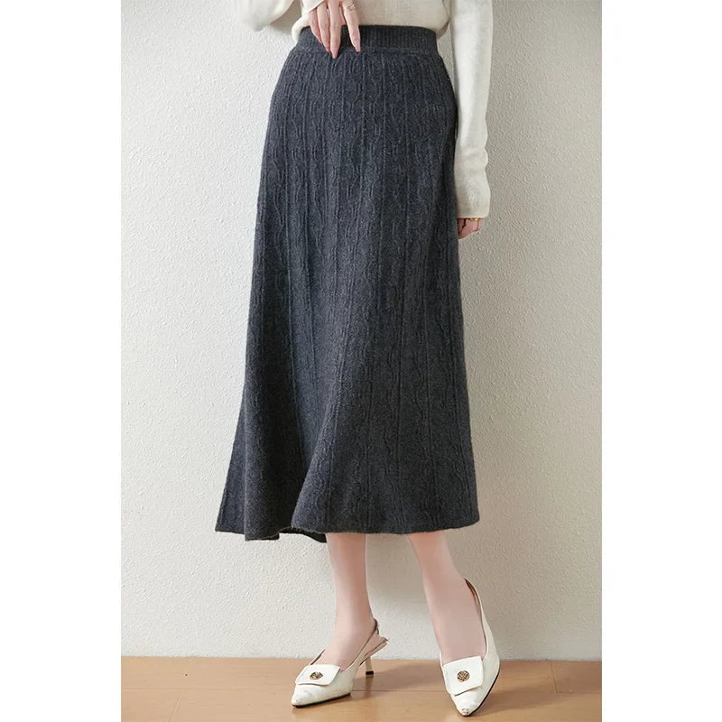 Image of Women's Knit A-Line Midi Skirt