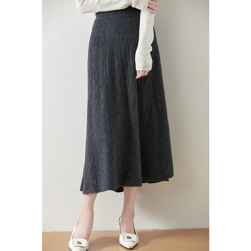 Image of Women's Knit A-Line Midi Skirt