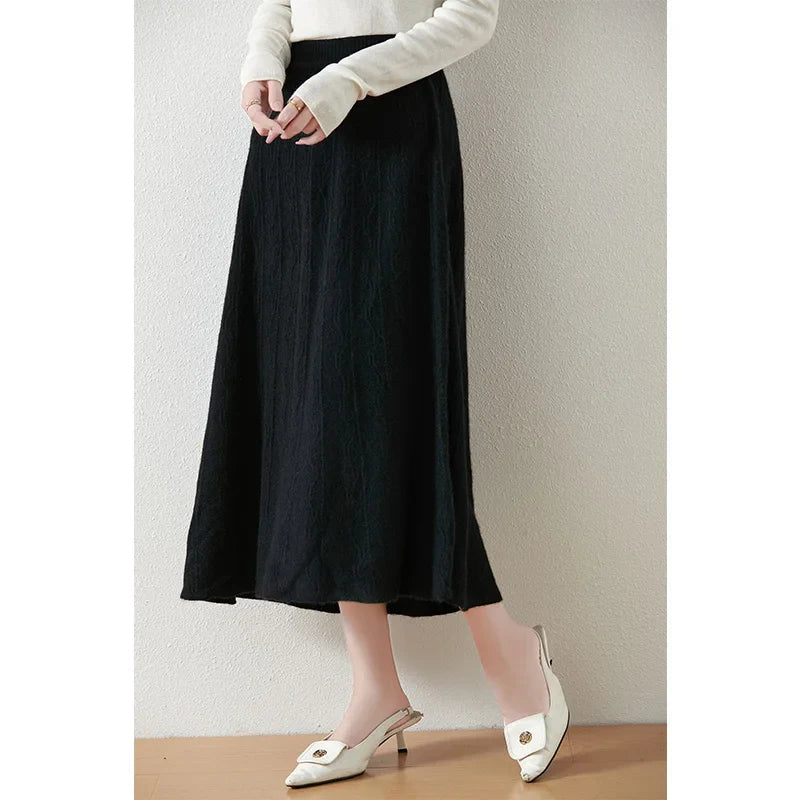 Image of Women's Knit A-Line Midi Skirt