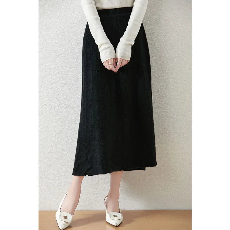 Image of Women's Knit A-Line Midi Skirt