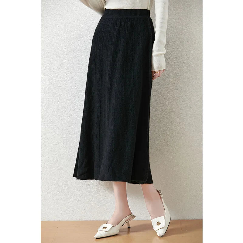 Image of Women's Knit A-Line Midi Skirt