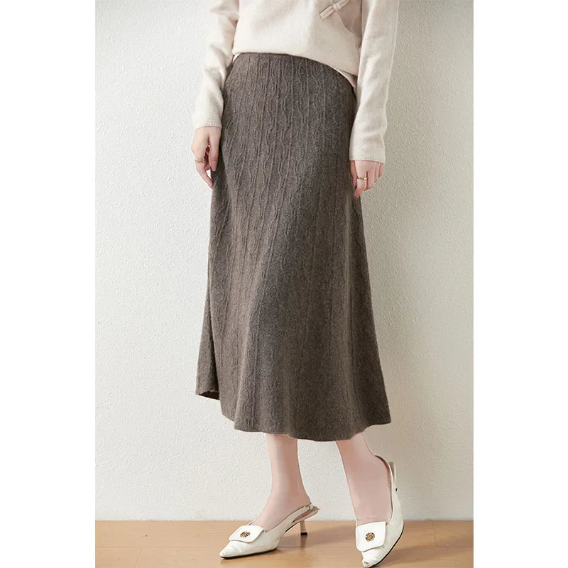 Image of Women's Knit A-Line Midi Skirt