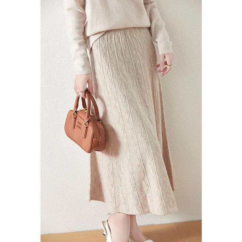 Image of Women's Knit A-Line Midi Skirt