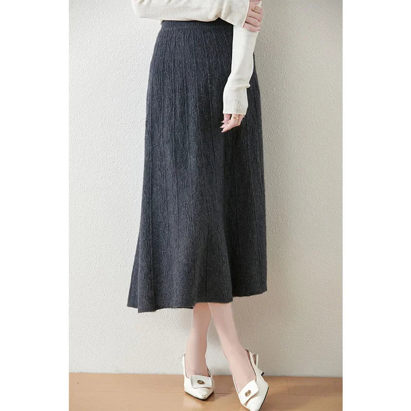 Image of Women's Knit A-Line Midi Skirt