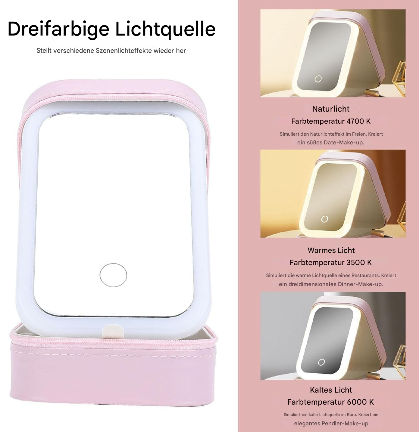 Image of Women's LED Makeup Mirror Cosmetic Organizer