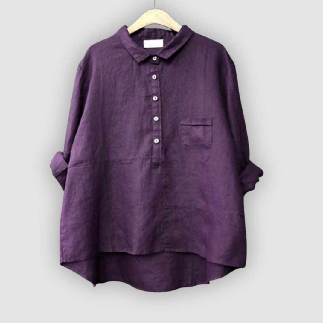Image of Women's Long Sleeve High Low Blouse