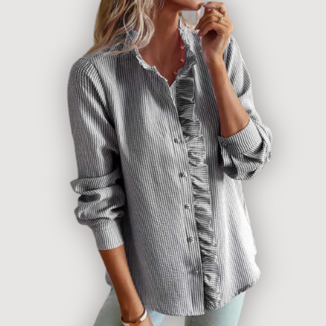 Image of Women's Ruffle Long Sleeve Blouse