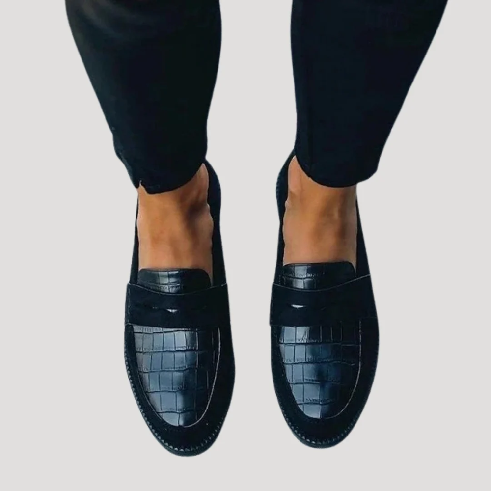Image of Women's Slip-On Alligator Embossed Loafers