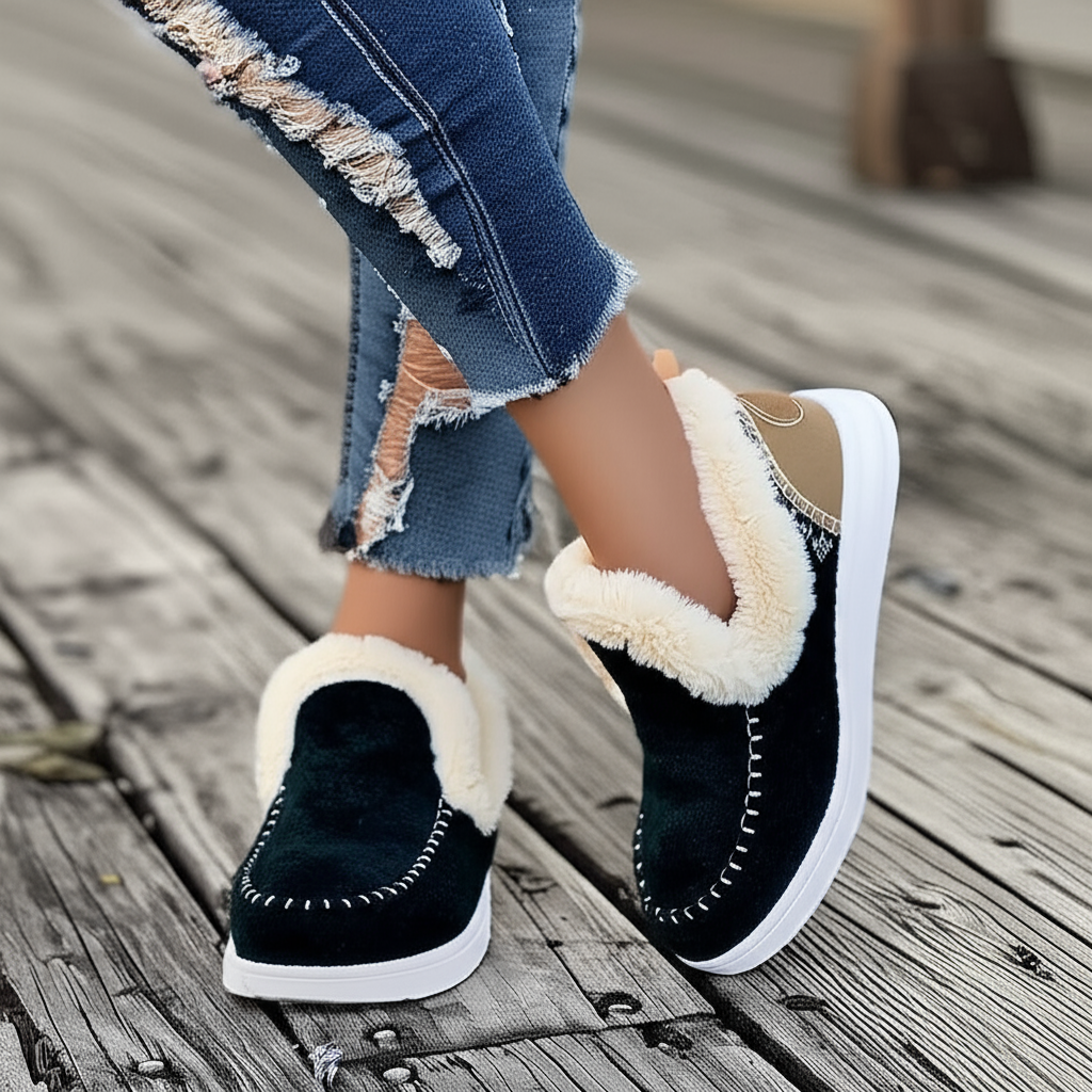 Image of Women's Slip-on Faux Fur Slippers