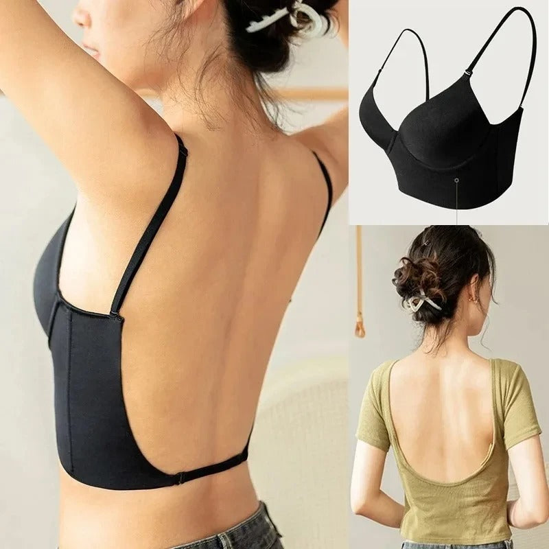 Image of Women's Strappy Backless Wireless Bra