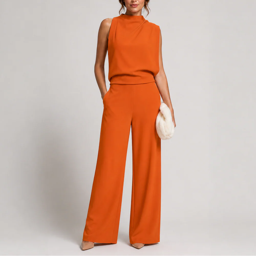 Ærmeløs jumpsuit med brede ben til kvinder