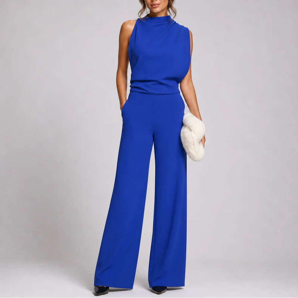 Ærmeløs jumpsuit med brede ben til kvinder