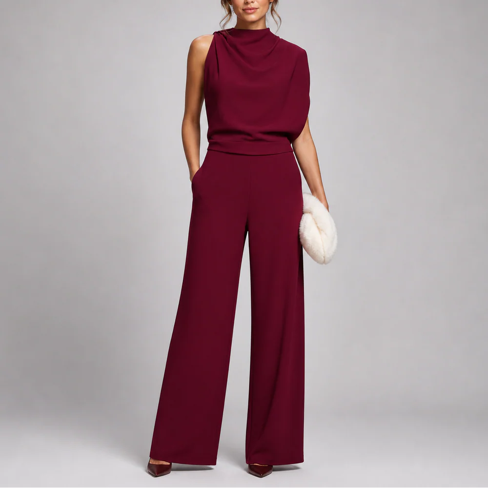 Ærmeløs jumpsuit med brede ben til kvinder
